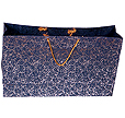 Handmade Paper Landscape Sided Bag With Golden Glossy Designs