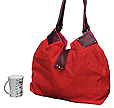 Canvas And Leather Fusion Hand Bag With Metal Accessories